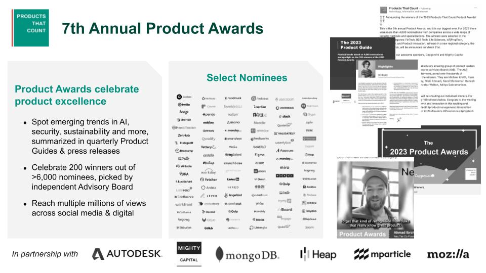 Product Awards 2023 Winners